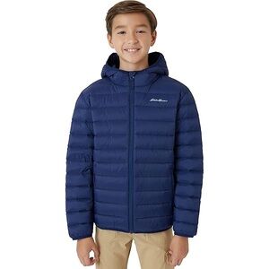 Eddie Bauer Deep Blue Lightweight Quilted Hooded Jacket